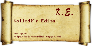 Kolimár Edina névjegykártya