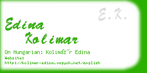 edina kolimar business card